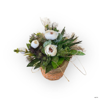 Prírodno umelý aranžmán White Touch