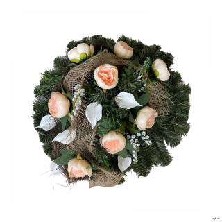 Umelý smútočný veniec kruh