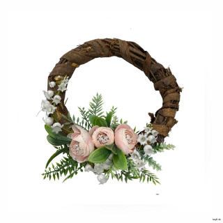 Umelý venček na dvere Rose II