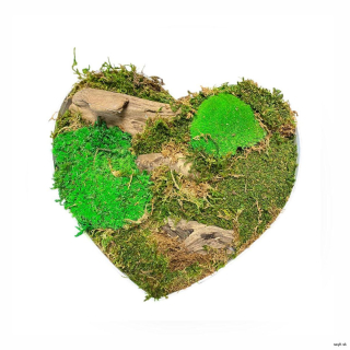 Machový aranžmán v tvare srdca II