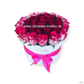 Box z ruží ružovo-červený 