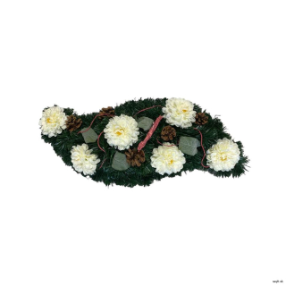 Umelý smútočný veniec žltá vlnka