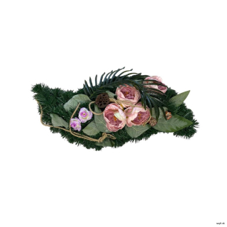 Umelý smútočný veniec ružovkastá vlnka