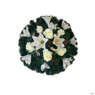Umelý smútočný veniec White Circle