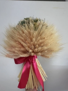 Sušená slamienková kytica - krémová