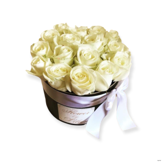 Kvetinový box - Biele ruže