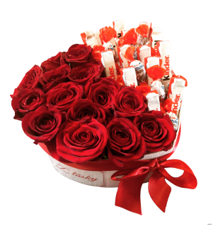 Kvetinový box ruží so sladkým