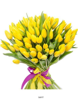 Veľká kytica žltých tulipánov