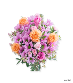 Kytica ružových kvetov a ruží 