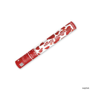 Konfety vystreľovacie červené srdiečka 60cm