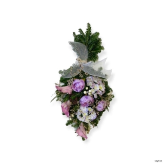 Kytica zo živej čačiny fialovo krémová 