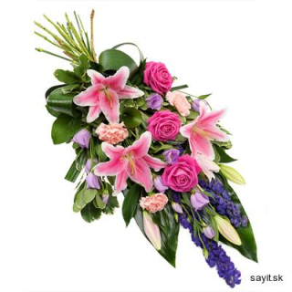 Smútočná kytica ružovo fialová