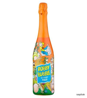 Robby Bubble Peach sýtený nealkoholický nápoj ochutený 0,75L