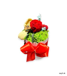 Trvácna červená ruža v bielom boxe